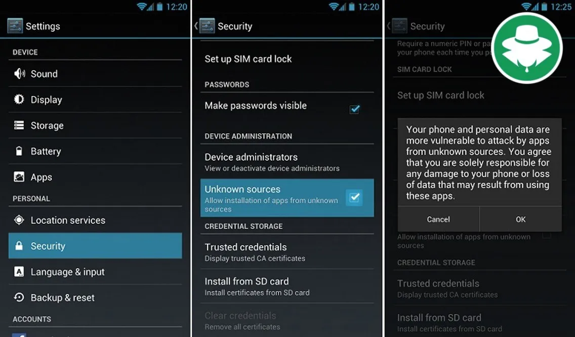 Setting Keamanan untuk Sadap Android Jarak Jauh