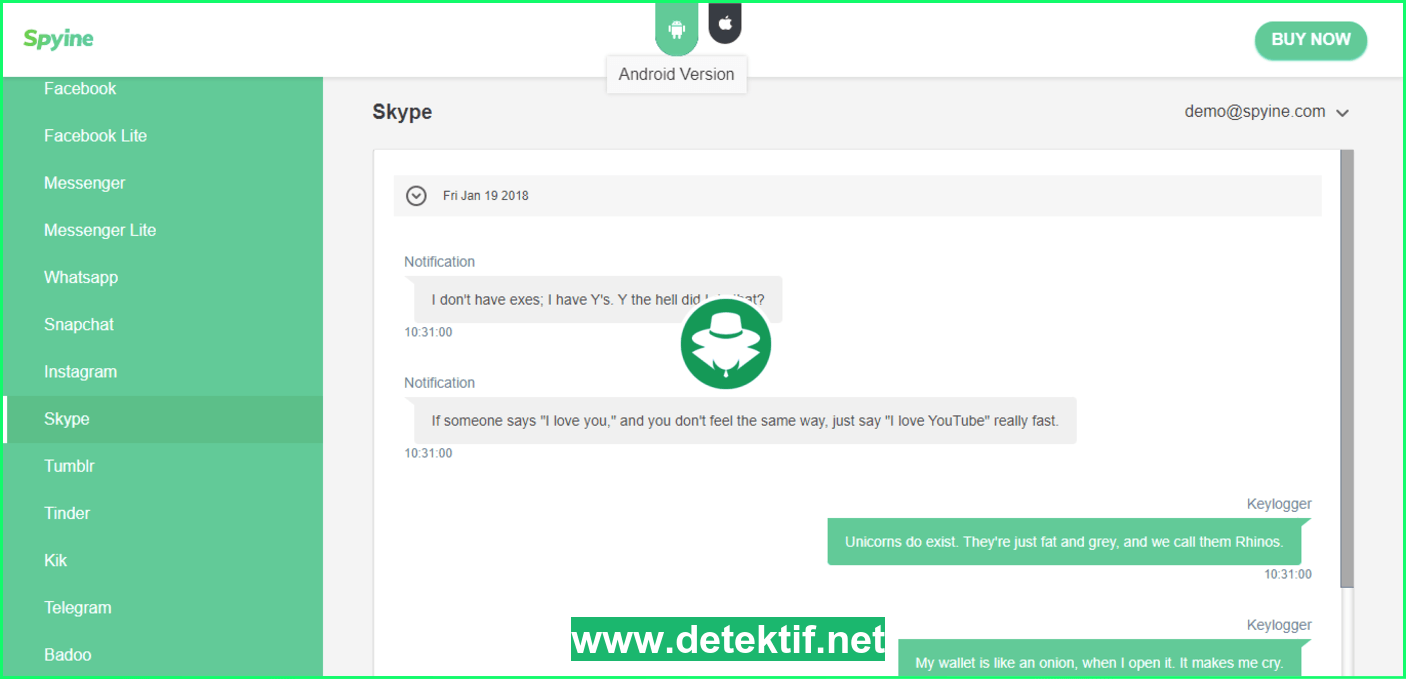 Cara Menyadap Aplikasi Skype, Spyine