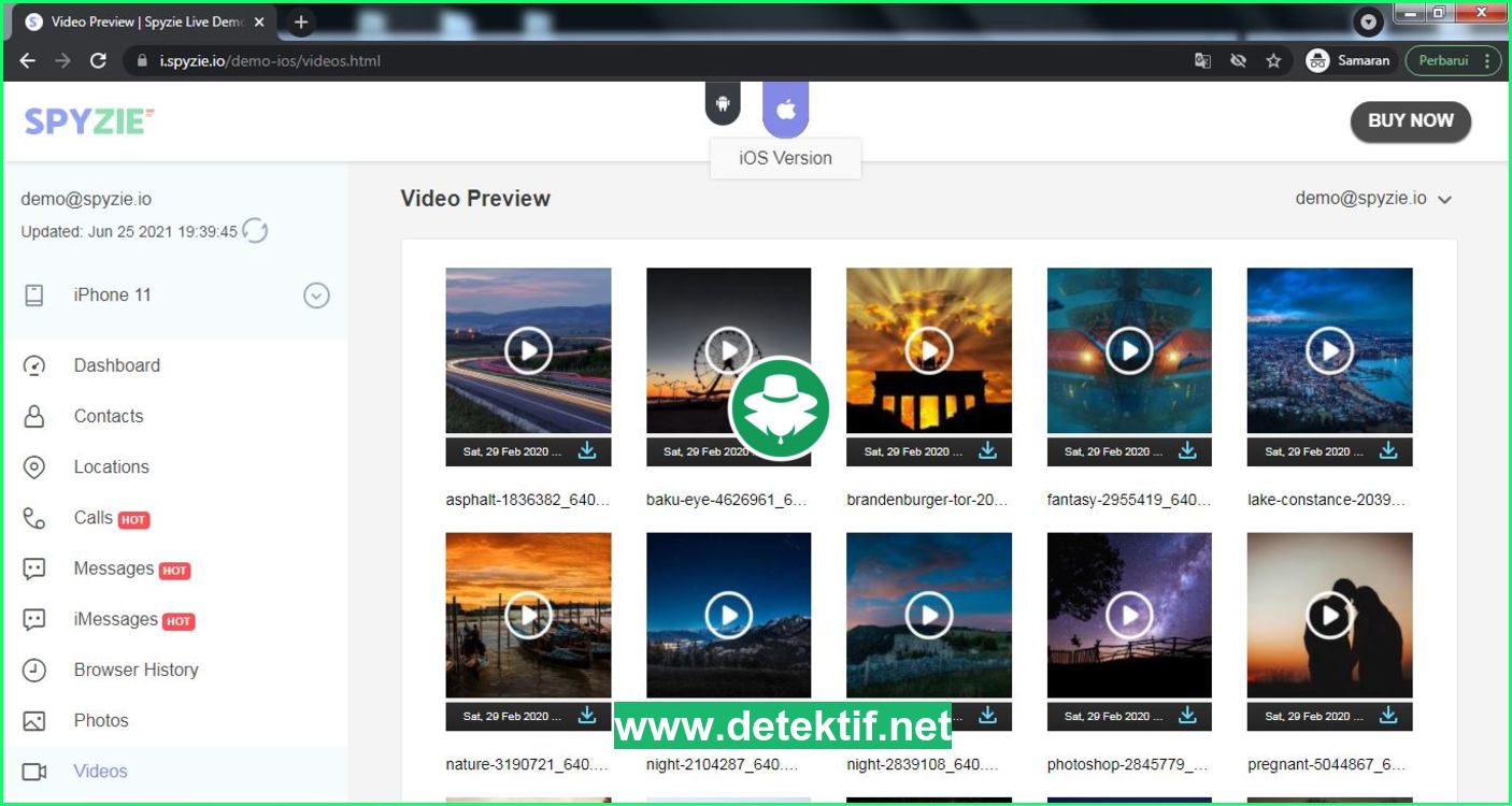 Remote File Video Galeri Jarak Jauh, Demo SpyZie